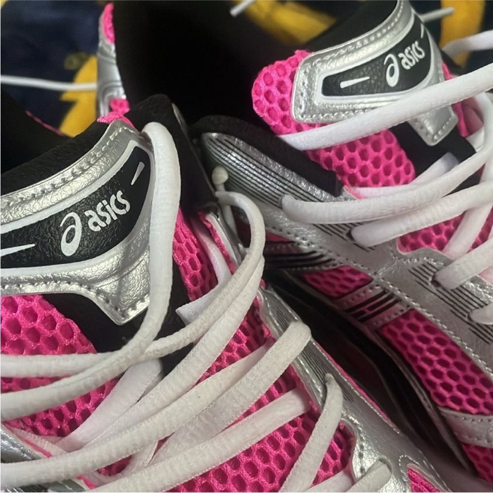 ASICS Men’s Pink and Silver Running Shoes
